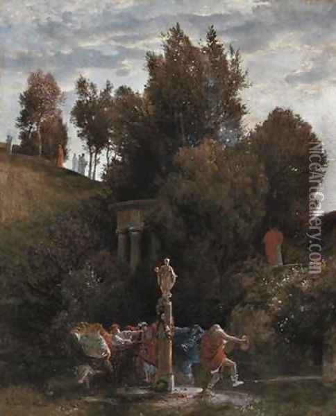 Roman May Festival c.1872 Oil Painting - Arnold Bocklin