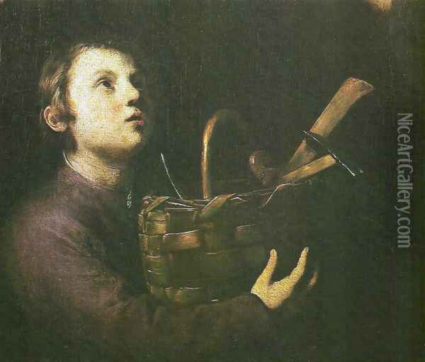St Joseph and the Jesus child (detail) Oil Painting - Jusepe de Ribera