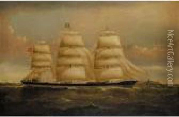 The Outward Bound Sailing Ship Criccieth Castle Passing Point Lynas, Anglesey Oil Painting - William Howard Yorke