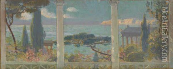 Mediterranean Seascape Oil Painting - William Leftwich De Dodge