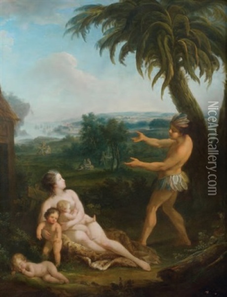 Allegorie De L'age D'or Oil Painting - Nicolas-Rene Jollain the Younger