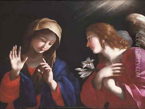 The Annunciation Oil Painting - Giovanni Francesco Romanelli