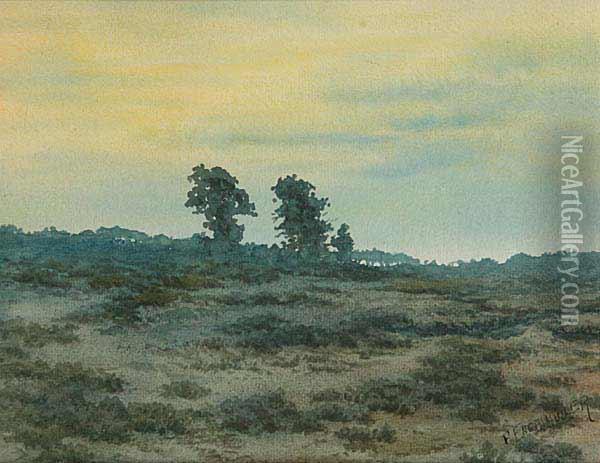 Early Evening Oil Painting - Ferdinand Engelmuller