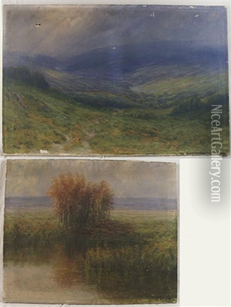 Landscape (+ Another; 2 Works) Oil Painting - Henry Hammond Gallison