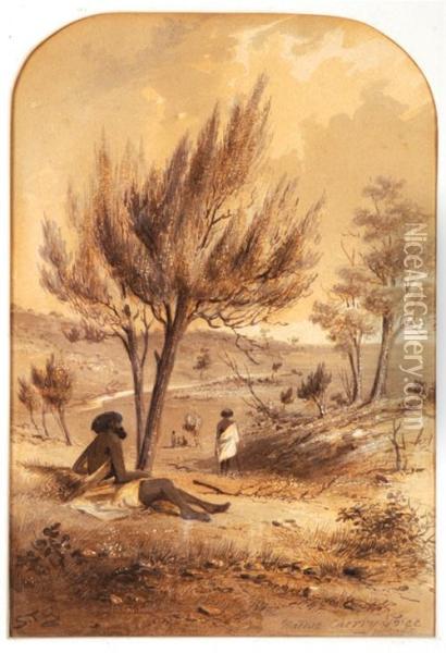 Native Cherry Tree Oil Painting - Samuel Thomas Gill