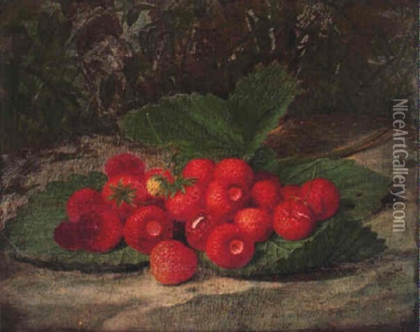 Strawberries Oil Painting - William Hammer