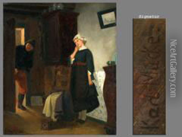 Hollandisches Interieur Oder Oil Painting - Karl Emil Mucke