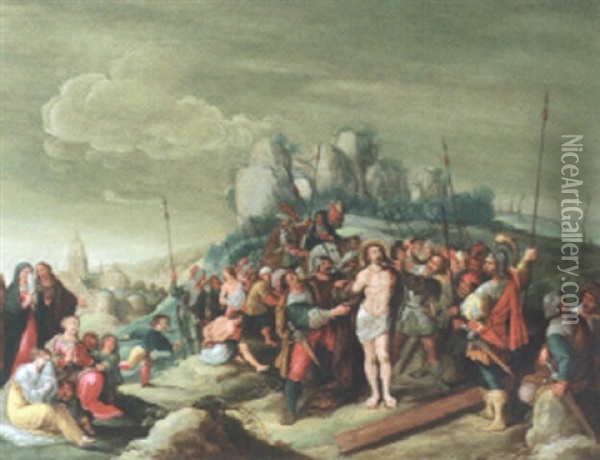 Christ On The Road To Cavalry Oil Painting - Cornelis de Baellieur the Elder