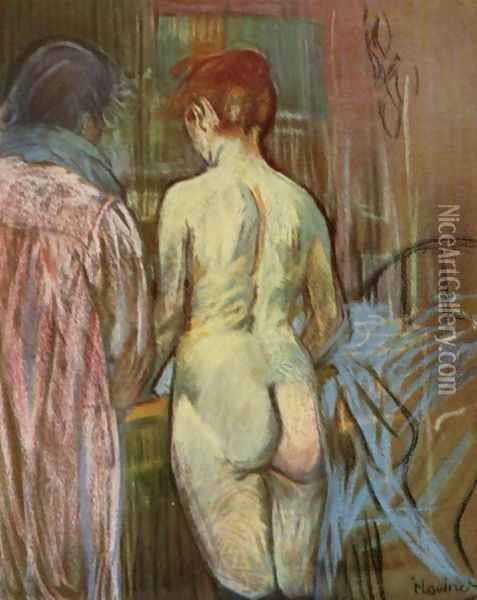 Two Girls Oil Painting - Henri De Toulouse-Lautrec