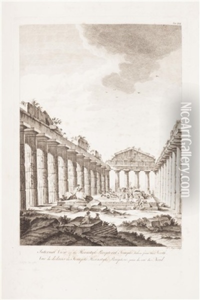 The Ruins Of Paestum (folio Of 25) Oil Painting - Thomas Major