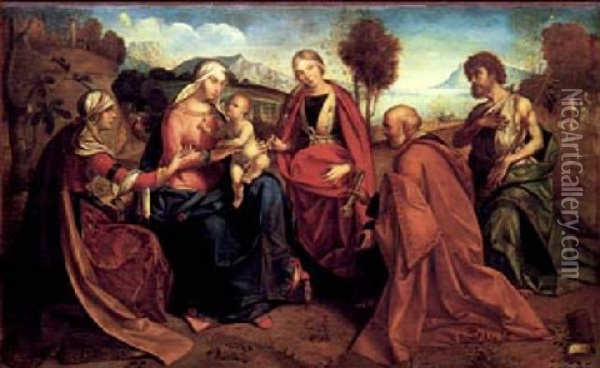 Sacra Conversazione Oil Painting - Boccacio Boccaccino