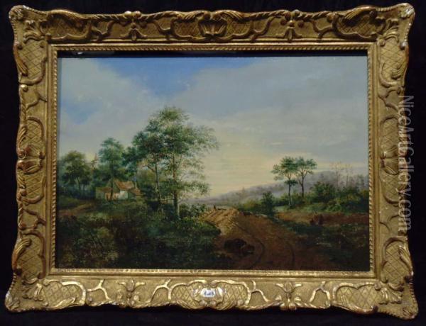 Landschaft Mit Schafherde Oil Painting - Italian Unknown Master