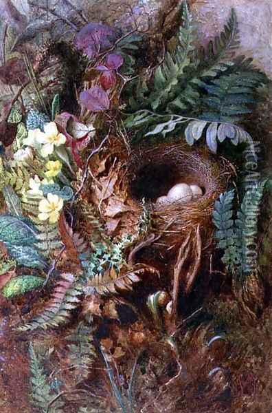 Birds Nest Oil Painting - Wilfred Jenkins
