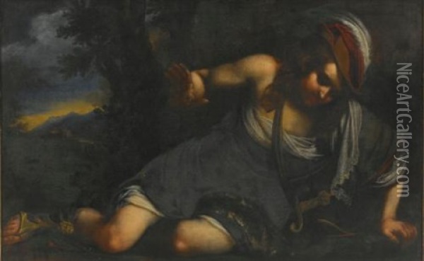 Narcissus Oil Painting - Francesco Furini