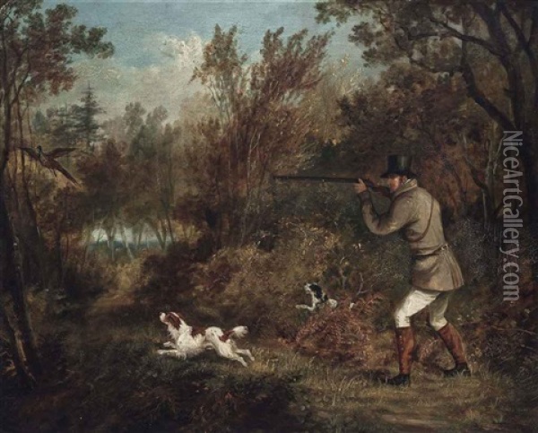 A Pheasant Shoot Oil Painting - Richard Barrett Davis