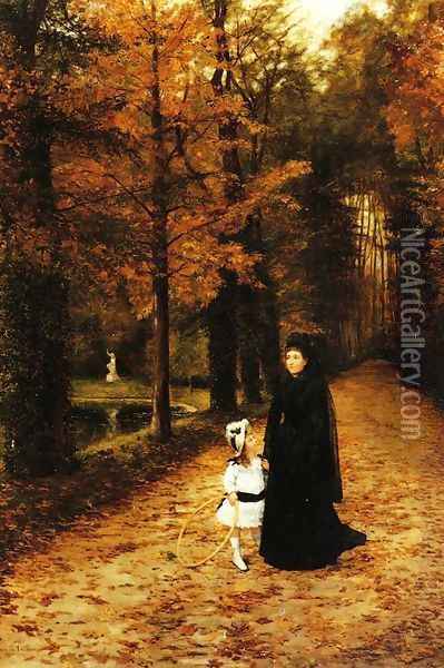 A Walk in the Park Oil Painting - Horace de Callais