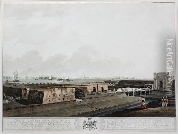 A View Of Calcutta From Fort William Oil Painting - Samuel Davis