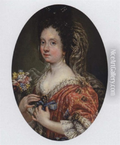 Portrait Of Eleonora Boncompagni Borghese Oil Painting - Giovanni Battista Gaulli