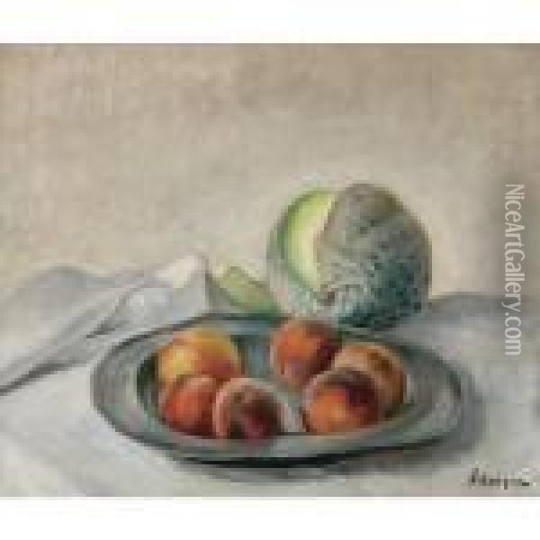 Peches Et Melon Oil Painting - Henri Lebasque