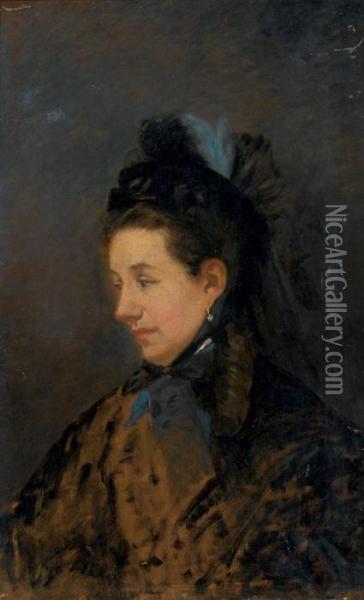 Portrait De Madame D... Oil Painting - Aime Stevens