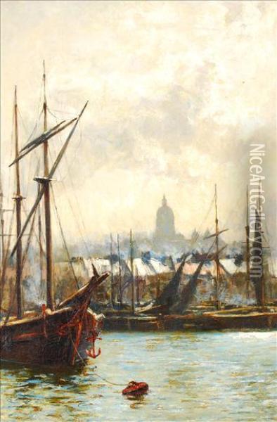 From Thethames To St. Pauls Oil Painting - John Brown Abercrombie