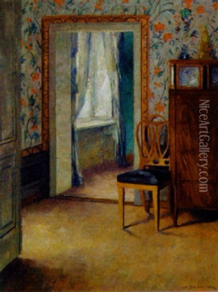 Interieur Oil Painting - Wilhelm Beckmann
