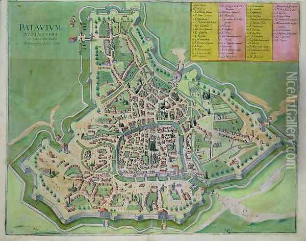 Map of Padua from Civitates Orbis Terrarum Oil Painting - Joris Hoefnagel