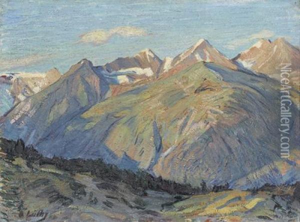 Walliser Landschaft Oil Painting - Oskar Wilhelm Luthy
