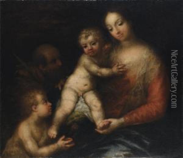 Sacra Famiglia Con San Giovannino Oil Painting - Andrea Celesti