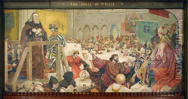 The Trial of Wycliffe Oil Painting - Ford Madox Brown