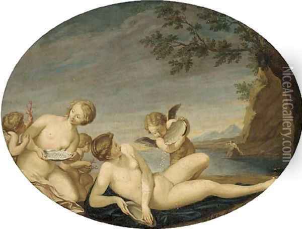 An allegory of profane love Oil Painting - French School