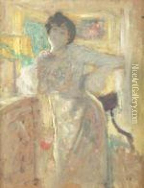 Madame Hessel, 'lamain Sur La Hanche' Oil Painting - Jean-Edouard Vuillard
