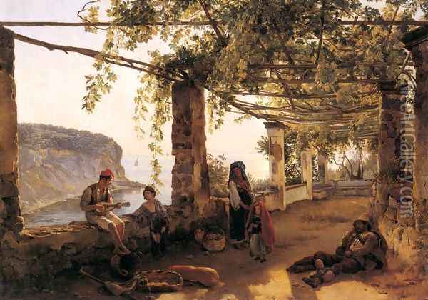 Terrace at Sorrento Oil Painting - Silvestr Fedosievich Shchedrin