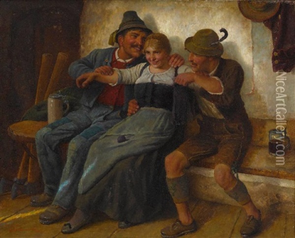 Tandelei In Der Stube Oil Painting - Maximilian Wachsmuth
