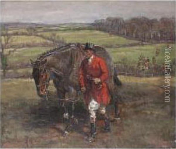 The End Of The Hunt Oil Painting - G.D. Giles