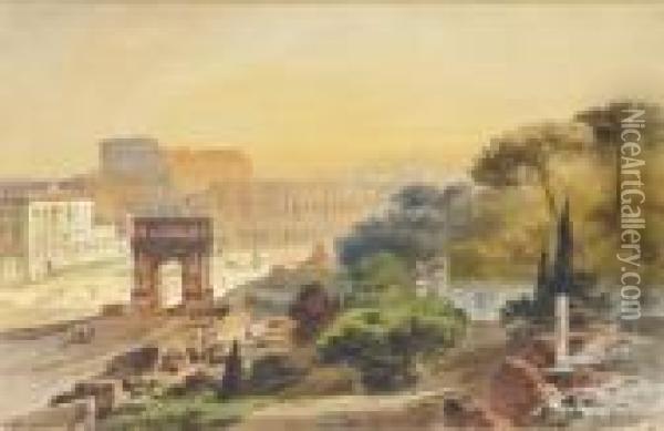 Colosseum In Rom Oil Painting - Friedrich Perlberg
