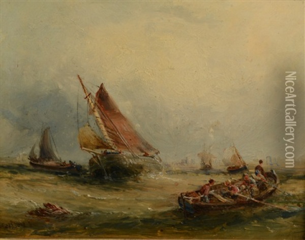Shipping Oil Painting - William Edward Webb