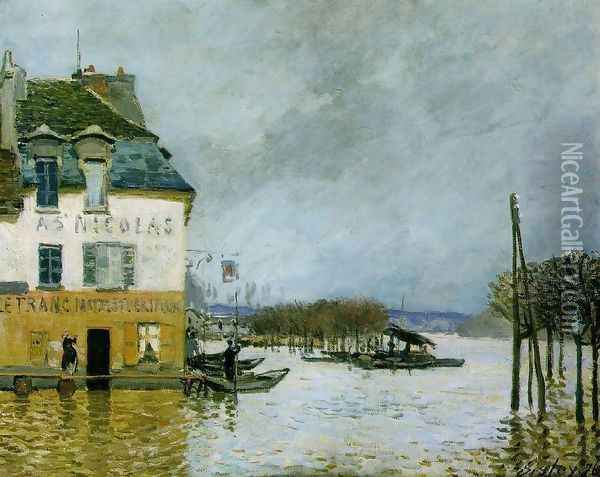 Flood at Port-Marly II Oil Painting - Alfred Sisley