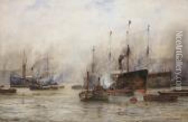 The Port Of London Oil Painting - William Harrison Scarborough