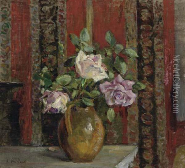 Roses Dans Une Pichet Oil Painting - Jean-Edouard Vuillard