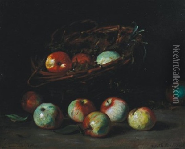 Still Life Of Fruit Oil Painting - Charles Felix Edouard Deshayes