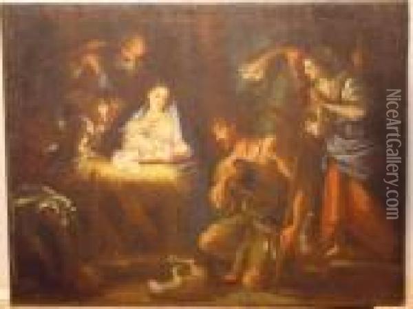 Adoration Of The Shepherds Oil Painting - Luca Giordano