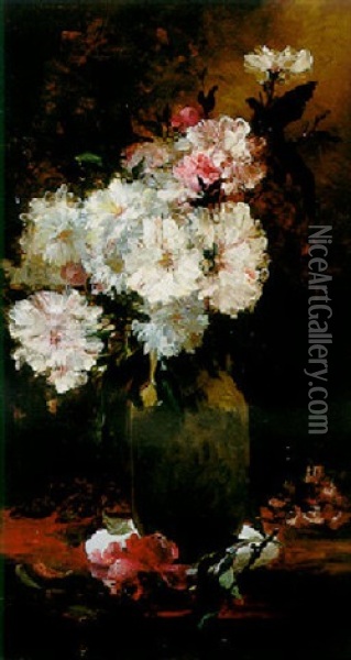 Le Bouquet Aux Fleurs Blanches Oil Painting - Alfred Rouby
