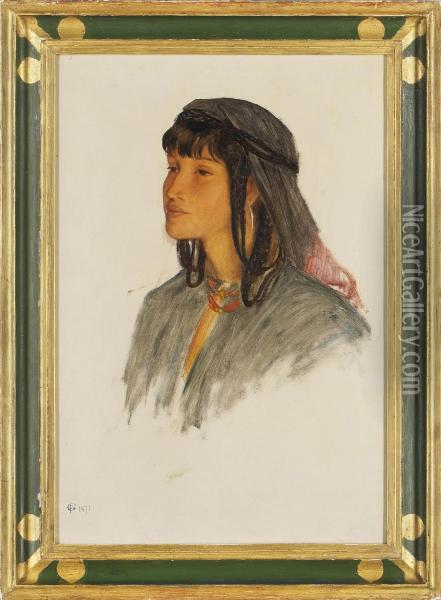 Study Of An Arab Girl Oil Painting - Frederick Goodall