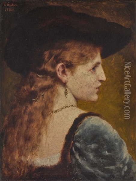 Damenbildnis Oil Painting - Ferdinand Keller