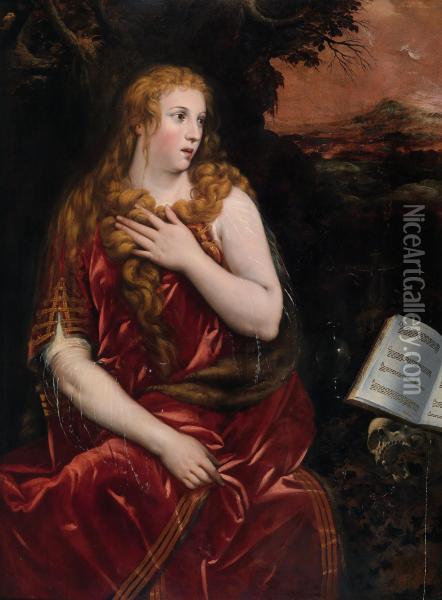 Paesaggio Con Maria Maddalena Penitente Oil Painting - Gillis Coignet