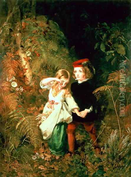 Children in the Wood Oil Painting - Anthony Frederick Sandys