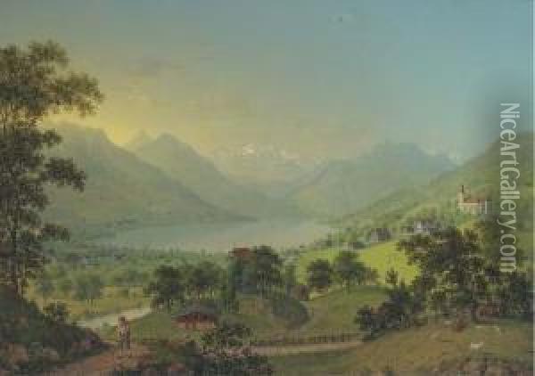 Sarnen Im Canton Unterwalden Oil Painting - Johann Heinrich Bleuler I