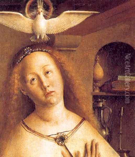 The Ghent Altarpiece Mary of the Annunciation (detail) Oil Painting - Jan Van Eyck