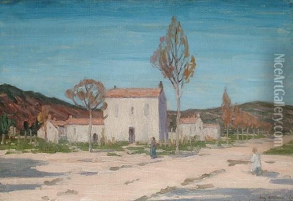 Road In The South Of France Oil Painting - Amy B. Atkinson